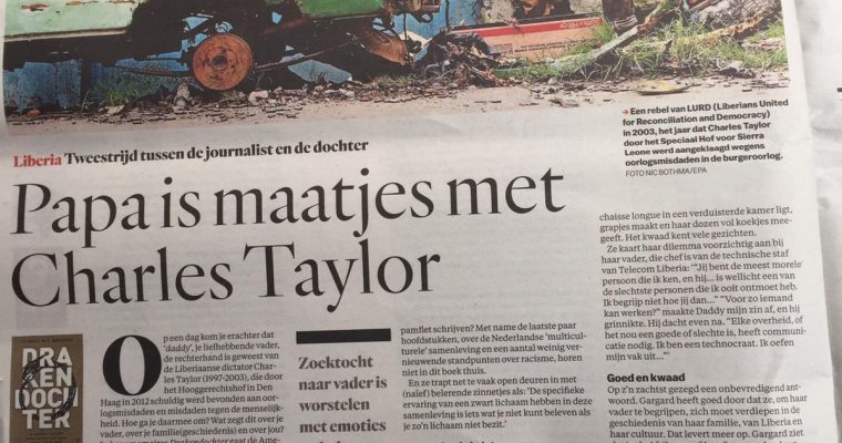 Papa is maatjes met Charles Taylor